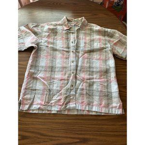 George Strait button front collared plaid shirt size L